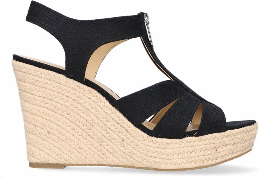 Michael Kors Zwarte Sandalen Berkley Wedge - Schoenen.nl