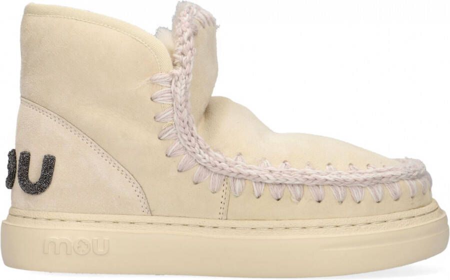 MOU Enkellaarsjes Dames Pantoffels Damesschoenen Leer Eskimo snkr bold Gebroken wit