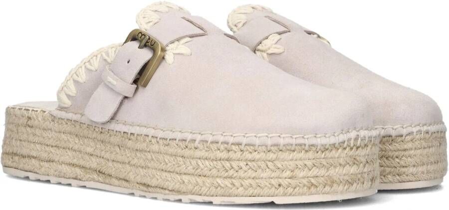 MOU Instappers Dames Jute Clog Plain Sue Maat: 41 Materiaal: Suède Kleur: Beige