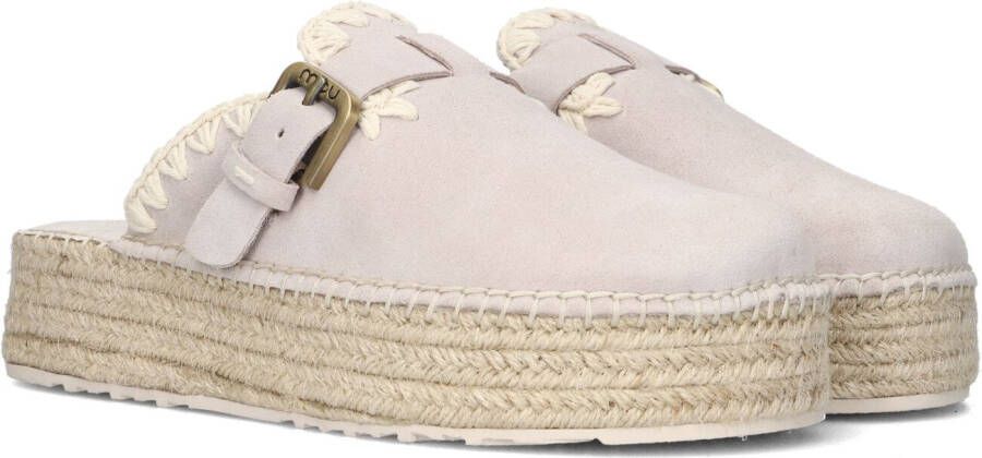 MOU Instappers Dames Jute Clog Plain Sue Maat: 37 Materiaal: Suède Kleur: Beige