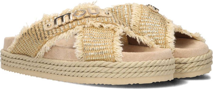 MOU Teenslippers Dames Criss-cross Maat: 36 Materiaal: Raffia Kleur: Beige