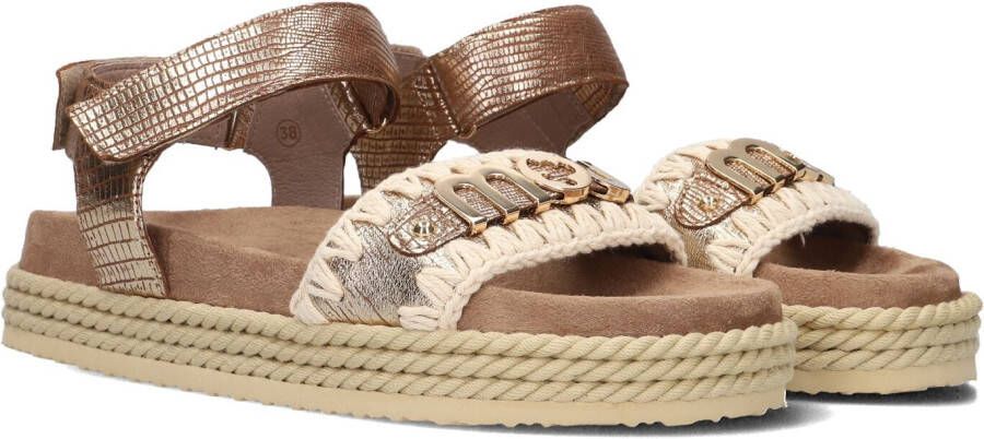 MOU Sandalen Dames Rope Sandal With Back Strap Maat: 37 Materiaal: Leer Kleur: Brons