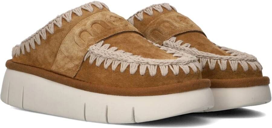MOU Instappers Dames Bounce Clog Maat: 39 Materiaal: Suède Kleur: Cognac