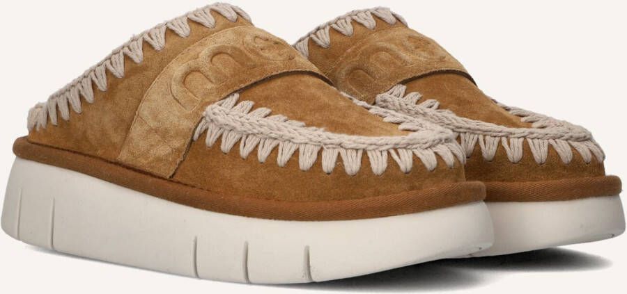 MOU Instappers Dames Bounce Clog Maat: 39 Materiaal: Suède Kleur: Cognac