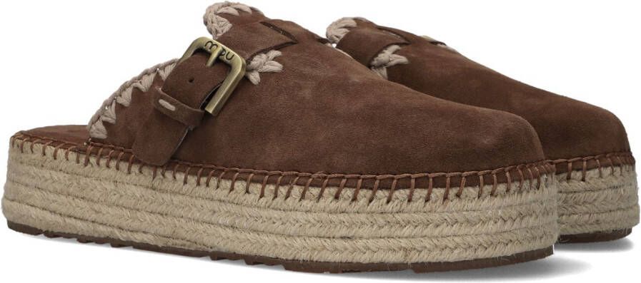 MOU Instappers Dames Jute Clog Plain Sue Maat: 40 Materiaal: Suède Kleur: Bruin