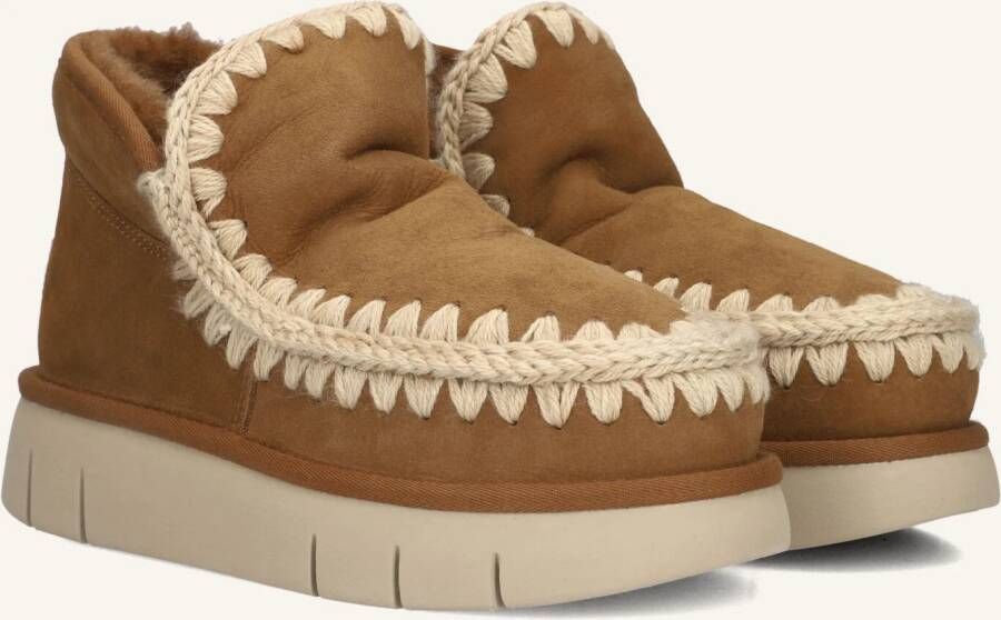 MOU Vachtlaarzen Dames Eskimo Bounce Sneaker Maat: 38 Materiaal: Suède Kleur: Cognac