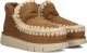 MOU Vachtlaarzen Dames Eskimo Bounce Sneaker Suède Cognac - Bruin