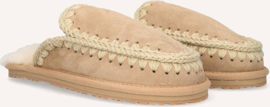 MOU Pantoffels Dames Slipper Full Eskimo Stitch Maat: 42 Materiaal: Suède Kleur: Camel