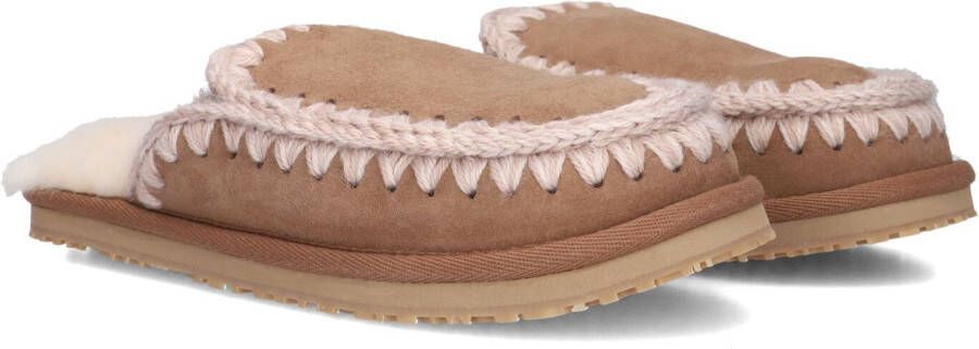 MOU Pantoffels Dames Slipper Full Eskimo Stitch Maat: 38 Materiaal: Suède Kleur: Bruin