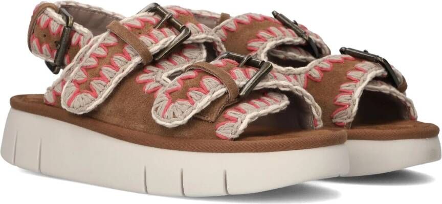MOU Sandalen Dames Bounce Sandal Maat: 39 Materiaal: Suède Kleur: Bruin