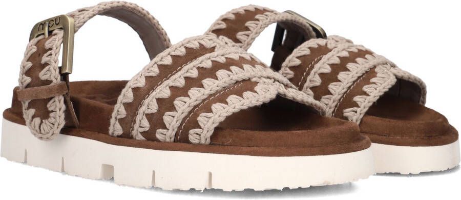 MOU Bio Sandal Buckle Strap Slippers Dames Bruin