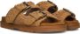 MOU Slippers Dames Low Bio Sandal 2buckles Monoch Maat: 41 Materiaal: Suède Kleur: Cognac - Thumbnail 1