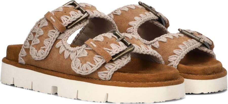 MOU Slippers Dames New Bio Maat: 38 Materiaal: Suède Kleur: Cognac