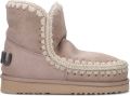 MOU Enkellaarsjes Dames Pantoffels Damesschoenen Suède Eskimo18 glit log Zand - Beige