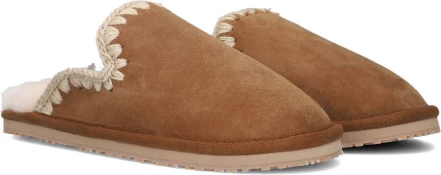 MOU Pantoffels Dames Slipper Eskimo Maat: 39 Materiaal: Suède Kleur: Cognac