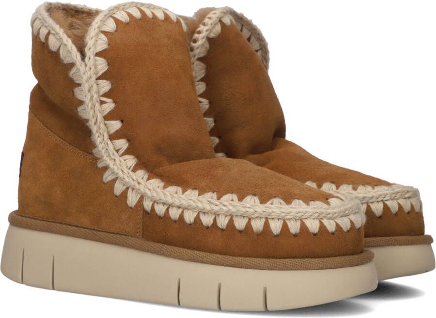 MOU Vachtlaarzen Dames Eskimo 18 Glitter Logo Maat: 38 Materiaal: Suède Kleur: Cognac