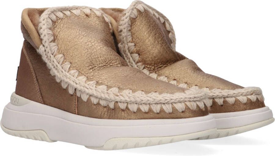 MOU Enkellaarsjes Dames Pantoffels Damesschoenen Leer Eskimo Jogger Goud