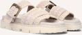 MOU Slippers Dames Bio Sandal Buckle Strap Suède Grijs - Grijs