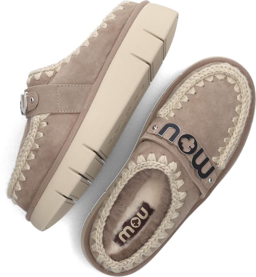 MOU Instappers Dames Bounce Clog Maat: 40 Materiaal: Suède Kleur: Beige