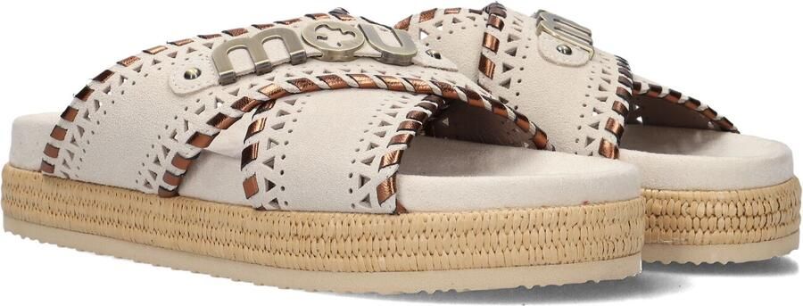 MOU Slippers Dames Criss-cross Sandal Maat: 41 Materiaal: Suède Kleur: Beige