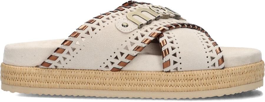 MOU Slippers Dames Criss-cross Sandal Maat: 41 Materiaal: Suède Kleur: Beige - Foto 4