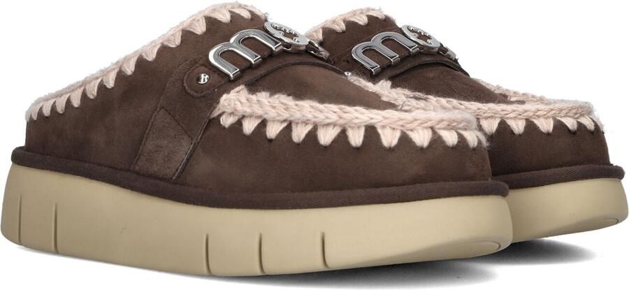 MOU Bounce Clog Metal Logo Pantoffels Dames Sloffen Bruin - Foto 5