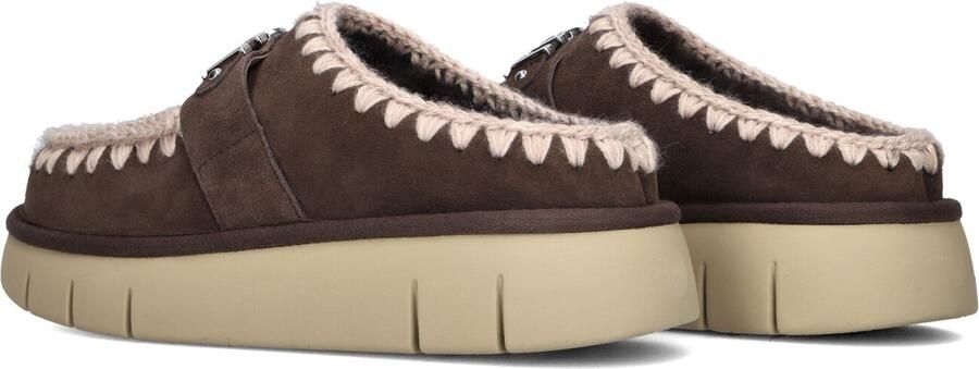 MOU Bounce Clog Metal Logo Pantoffels Dames Sloffen Bruin - Foto 4
