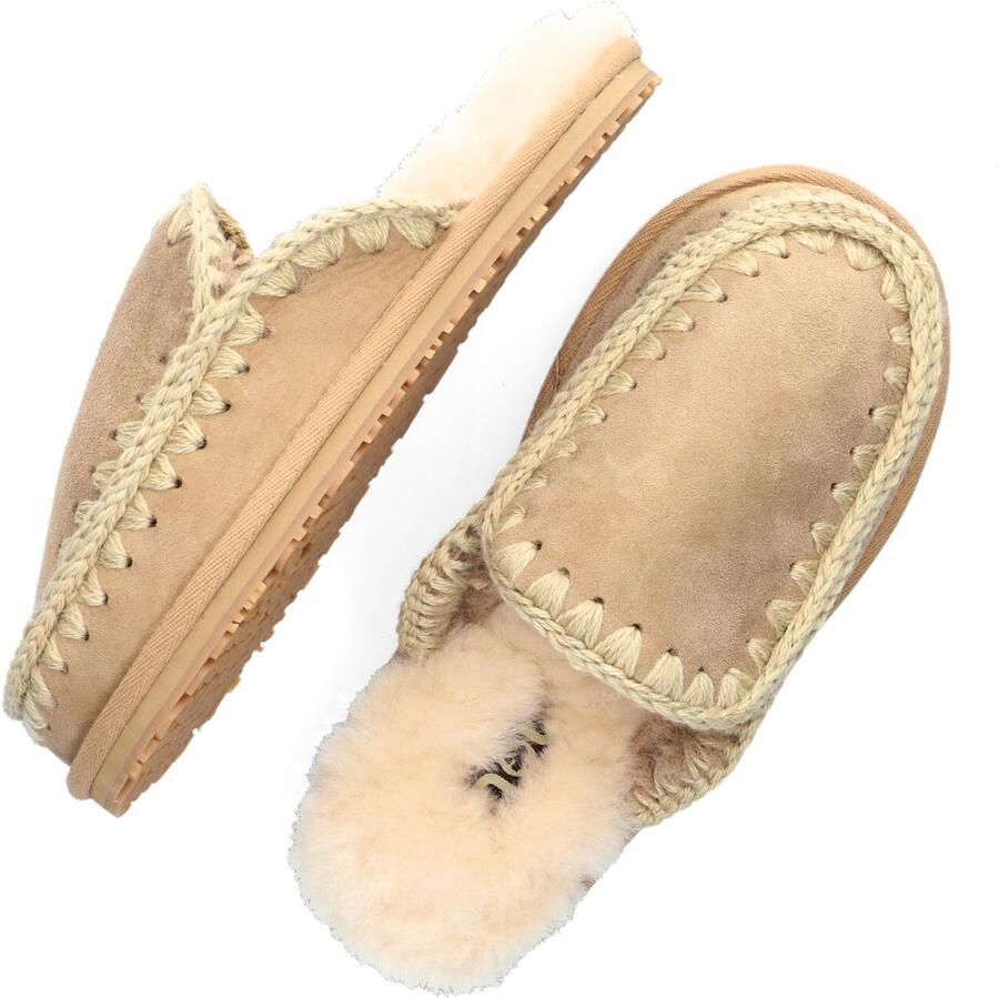 MOU Pantoffels Dames Slipper Full Eskimo Stitch Maat: 42 Materiaal: Suède Kleur: Camel