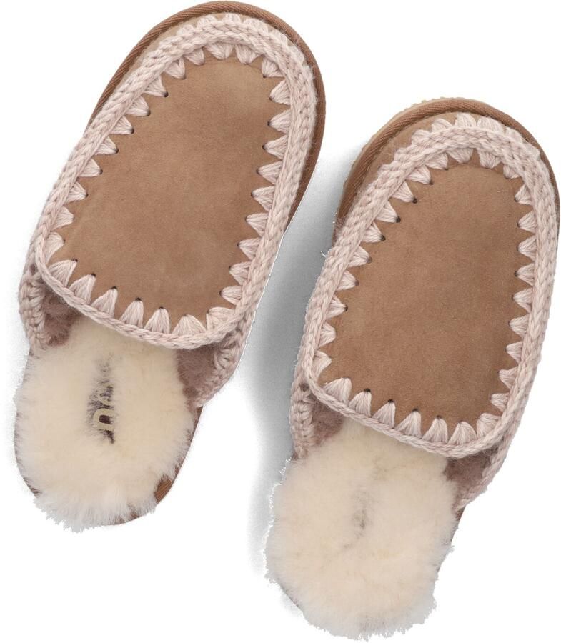 MOU Pantoffels Dames Slipper Full Eskimo Stitch Maat: 41 Materiaal: Suède Kleur: Bruin