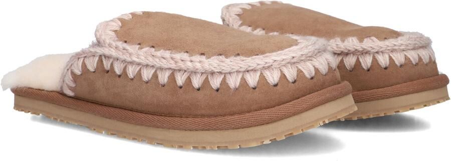 MOU Pantoffels Dames Slipper Full Eskimo Stitch Maat: 41 Materiaal: Suède Kleur: Bruin