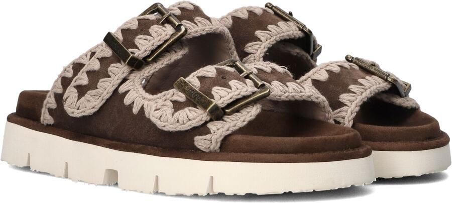 MOU Bruine Slippers Bio Sandal Two-buckles