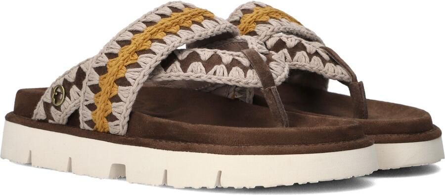 MOU Bruine Slippers Bio Thong Sandal Colored Stitching