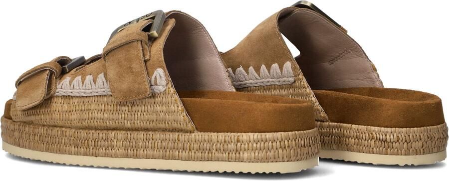 MOU Bruine Slippers Two Buckle Sandal Raffia Wrapping - Foto 5