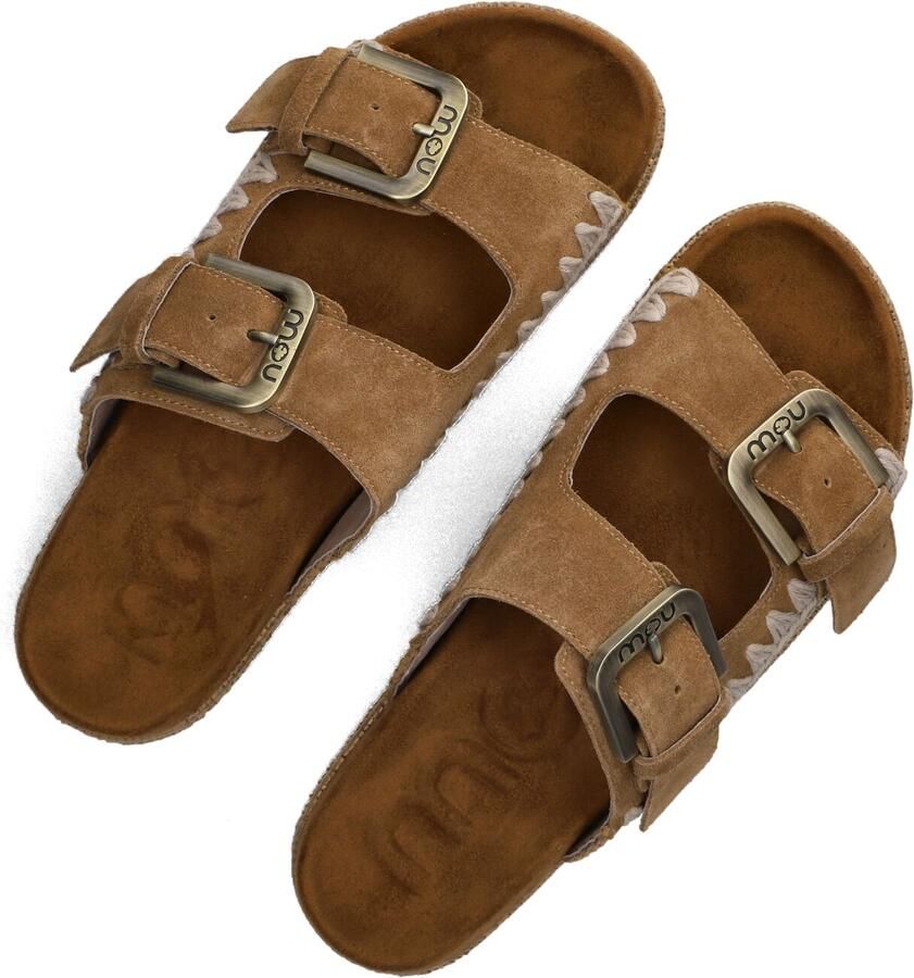 MOU Bruine Slippers Two Buckle Sandal Raffia Wrapping - Foto 2