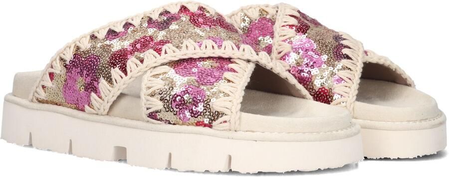 MOU Badslippers Dames Sequins Criss-cross Bio Sandal Maat: 40 Materiaal: Textiel