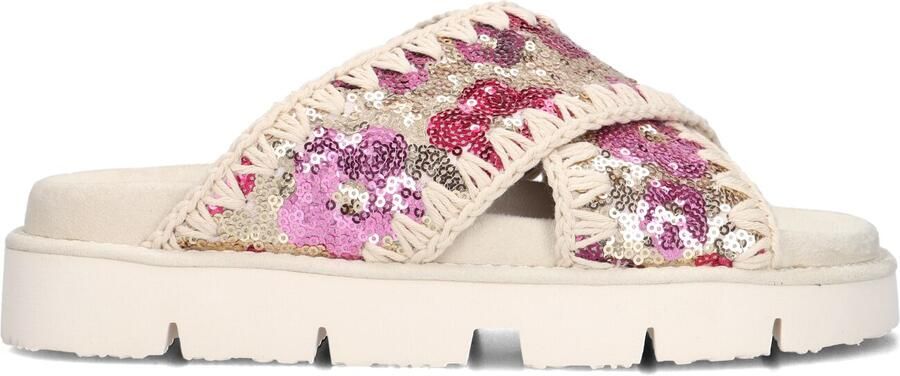 MOU Badslippers Dames Sequins Criss-cross Bio Sandal Maat: 41 Materiaal: Textiel - Foto 2