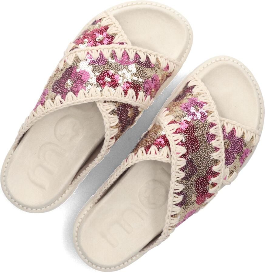 MOU Badslippers Dames Sequins Criss-cross Bio Sandal Textiel - Foto 2