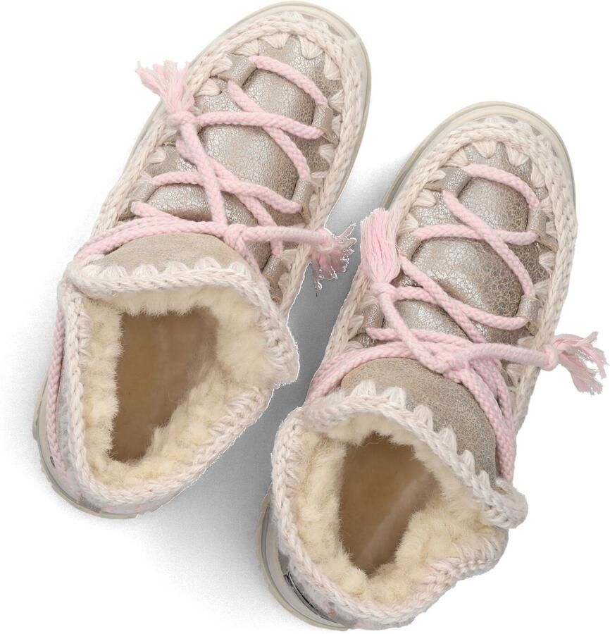 MOU Snowboots Dames Trainer 02 Scoubidoo Lace Maat: 38 Materiaal: Leer Kleur: Zilverkleurig