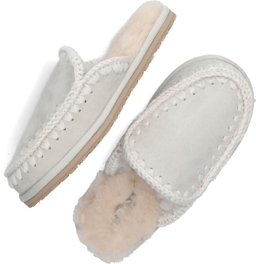 MOU Pantoffels Dames Slipper Full Eskimo Stitch Maat: 42 Materiaal: Suède Kleur: Zilver