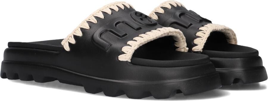 MOU Badslippers Dames Sequins Criss-cross Bio Sandal Maat: 41 Materiaal: Textiel Kleur: Zwart