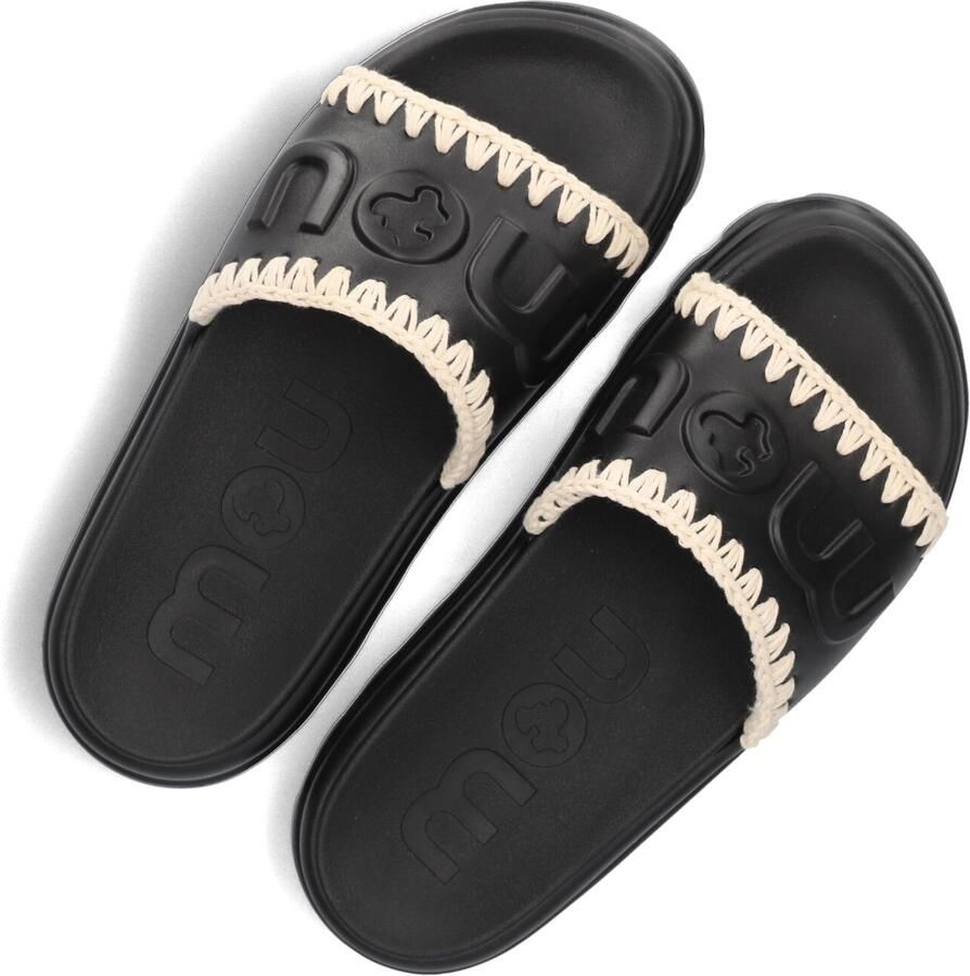 MOU Badslippers Dames Sequins Criss-cross Bio Sandal Maat: 41 Materiaal: Textiel Kleur: Zwart - Foto 2
