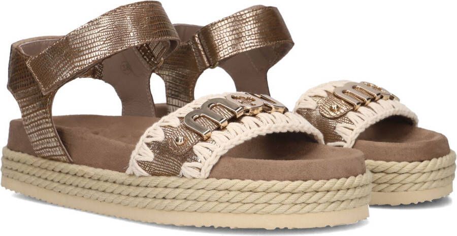 MOU Rope Sandal Black With Strap Sandalen Dames Bronskleurig