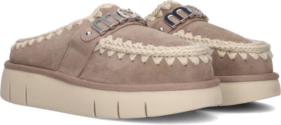 MOU Instappers Dames Bounce Clog Maat: 38 Materiaal: Suède Kleur: Beige