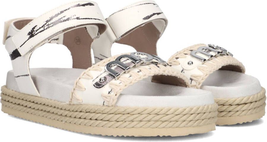 MOU Dames Rope Sandal Black With Strap Maat: 39 Materiaal: Leer Kleur: Wit