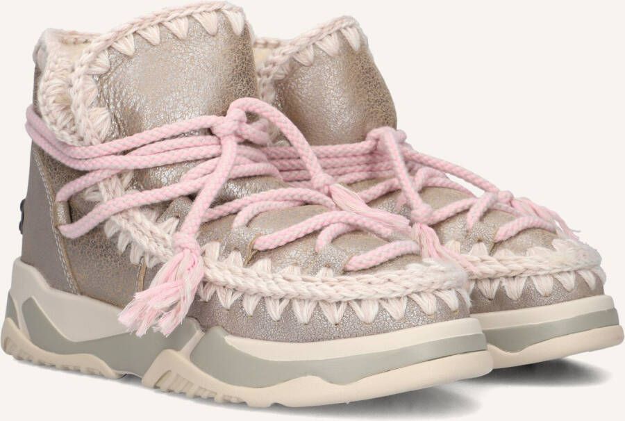 MOU Snowboots Dames Trainer 02 Scoubidoo Lace Maat: 36 Materiaal: Leer Kleur: Zilverkleurig