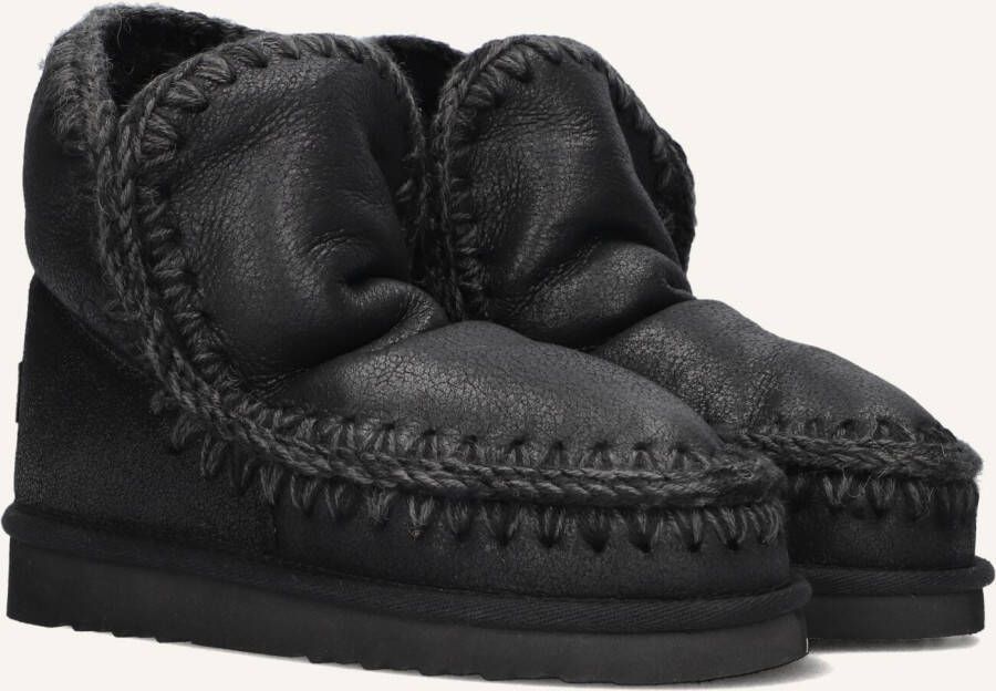 MOU Enkellaarsjes Dames Pantoffels Damesschoenen Suède Eskimo18 Zwart