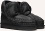 MOU Enkellaarsjes Dames Pantoffels Damesschoenen Suède Eskimo18 Zwart - Thumbnail 1