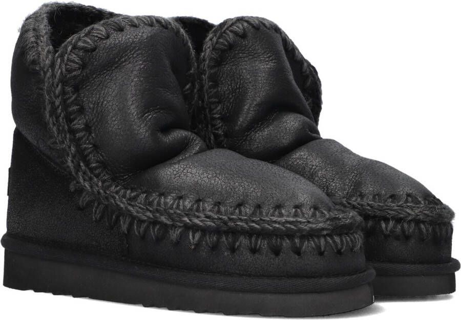 MOU Enkellaarsjes Dames Pantoffels Damesschoenen Suède Eskimo18 Zwart