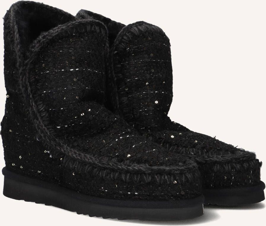 MOU Enkellaarsjes Dames Inner Wedge Tweed Maat: 39 Materiaal: Textiel Kleur: Zwart