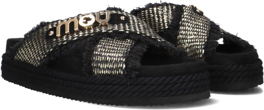 MOU Criss-cross Slippers Dames Zwart